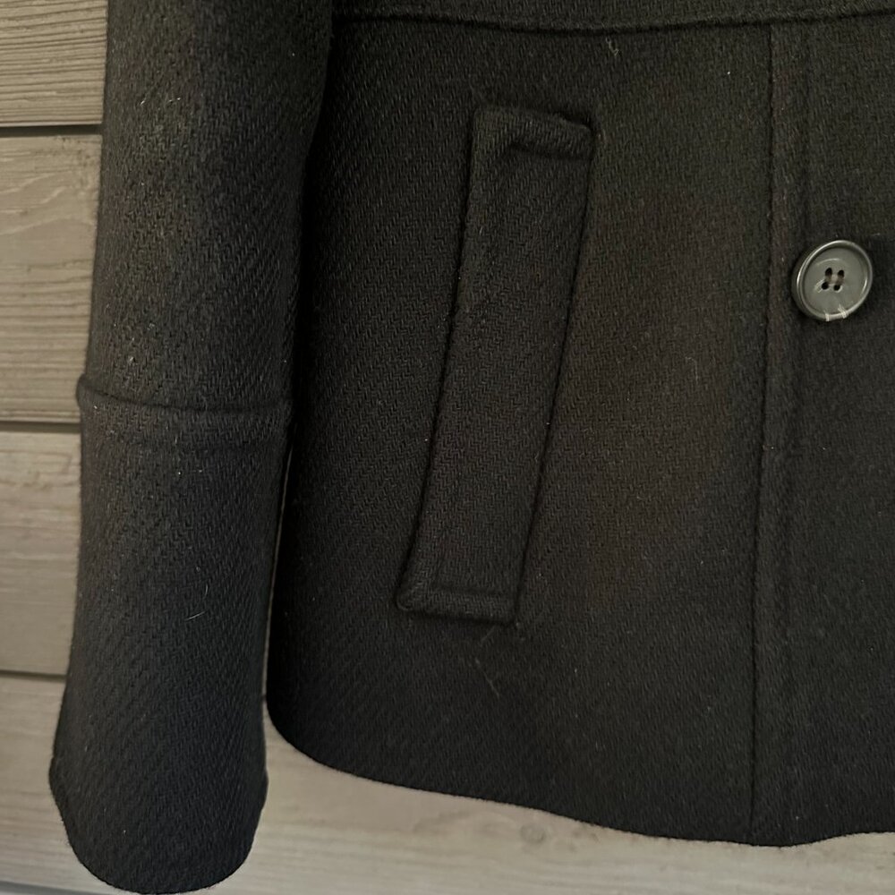 J. Crew Classic Wool Nello Gori Peacoat Jacket Coat Black Size 2 - Picture 5 of 14
